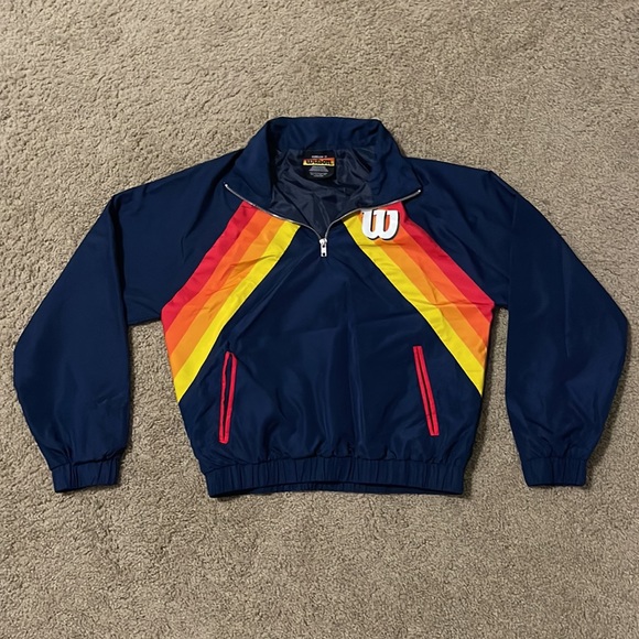 Forever 21 x Wilson blue half-zip bomber jacket - Picture 1 of 7